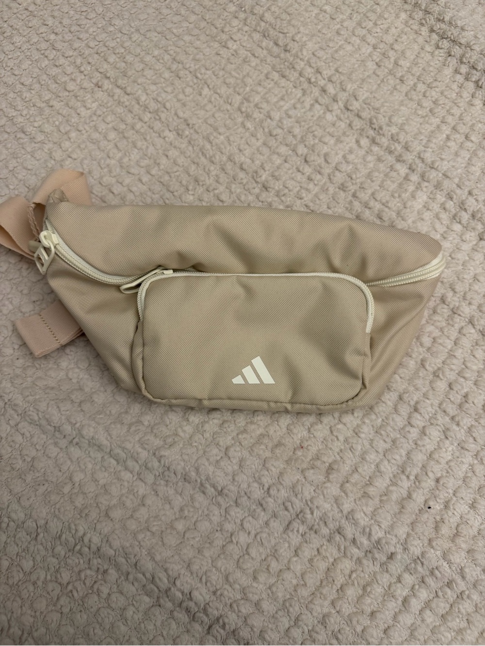 adidas Neutral Beige Belt Bag with Front Pocket